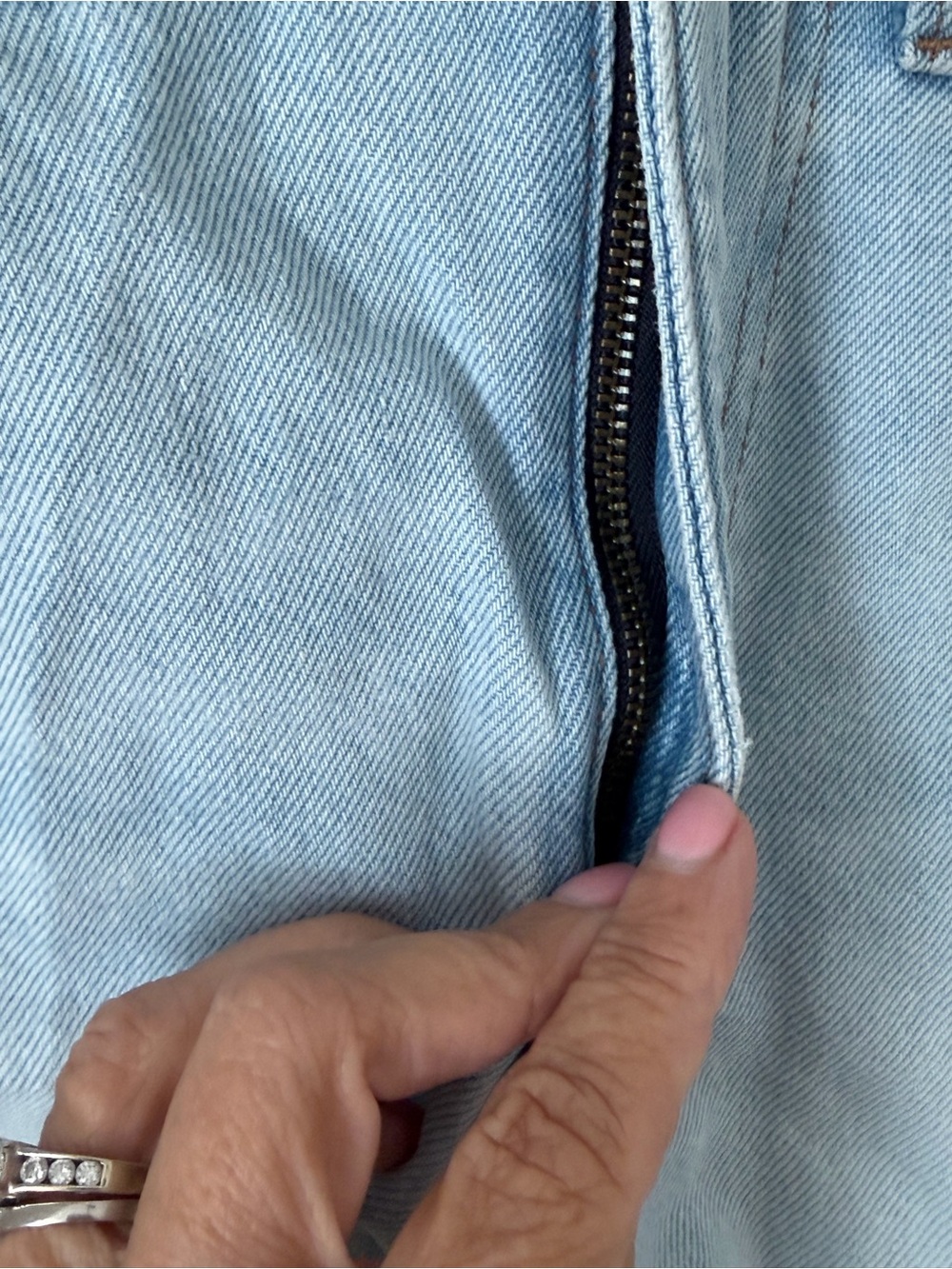 Madewell Light Blue Frayed Hem High-Rise Denim Shorts - Picture 5 of 9